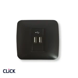 שקע USB 2.4A CLICK שחור כפול