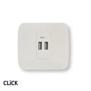 שקע USB2.4A CLICK כפול לבן